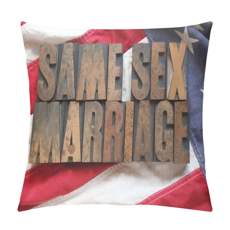 Personality  American Flag With Same Sex Marriage Words Pillow Covers