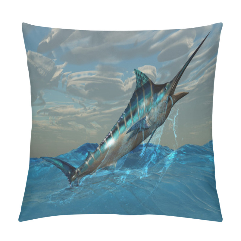 Personality  Blue Marlin Jump Pillow Covers