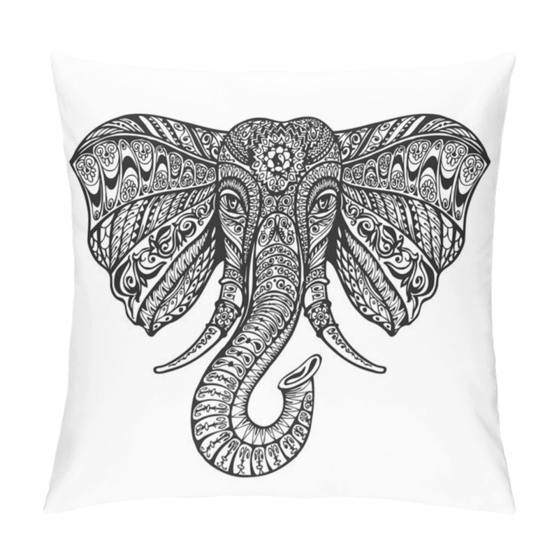 Personality  Ethnic Ornamented Elephant. Vector Illustration Pillow Covers