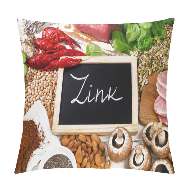 Personality  Foods Highest In Zink. Healthy Diet Food.  Pillow Covers