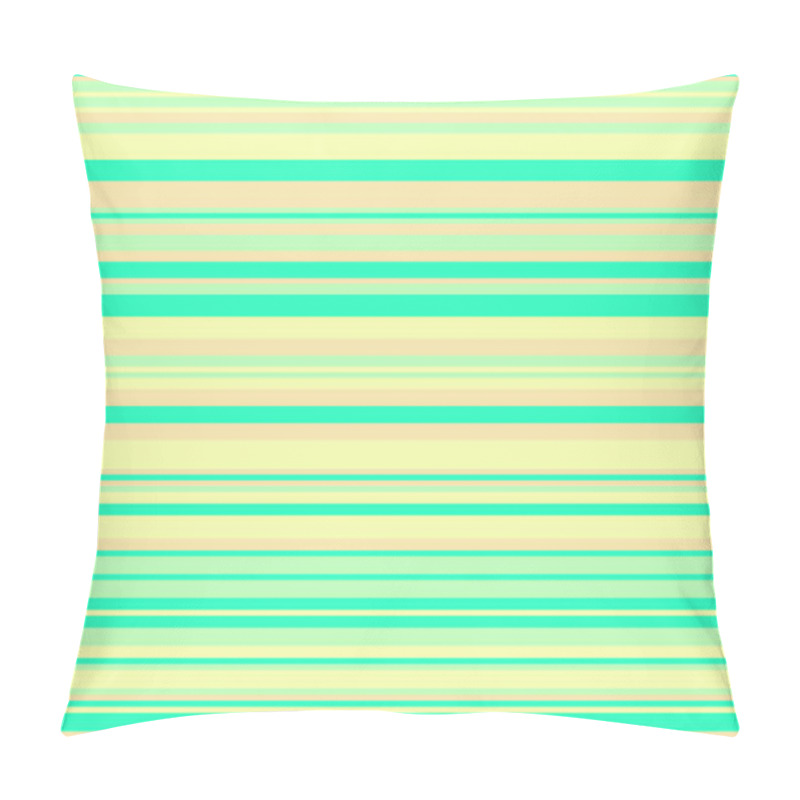 Personality  Vibrant Horizontal Stripes In Pastel Yellow, Mint Green, And Beige Create A Cheerful And Versatile Background Perfect For Websites, Stationery, Or Textile Designs. Pillow Covers