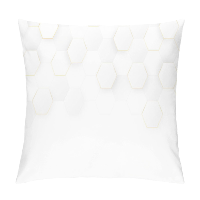 Personality  Abstract Luxury Background With Golden Mosaic Honeycombs. Luxury White Background With Golden Elements And Space For Text. Elegant Background With Golden Honeycombs. Vector Pillow Covers