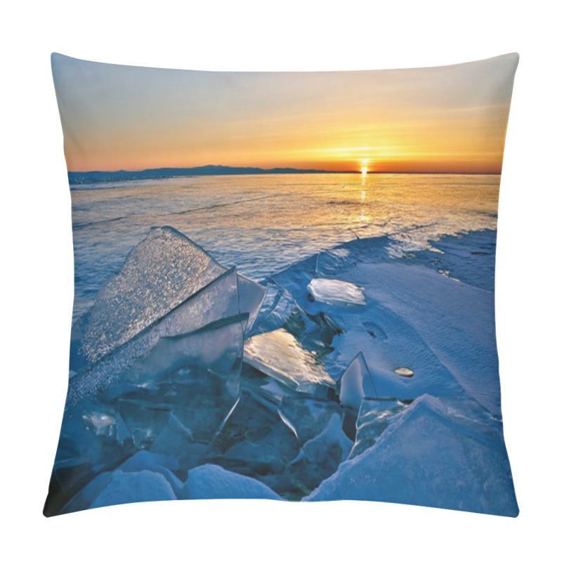 Personality  Surface Of Baikal Lake In Winter Pillow Covers