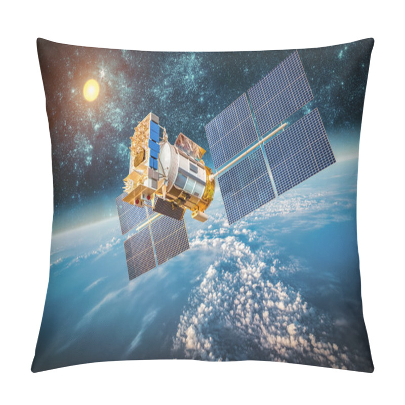 Personality  Space Satellite Over The Planet Earth Pillow Covers