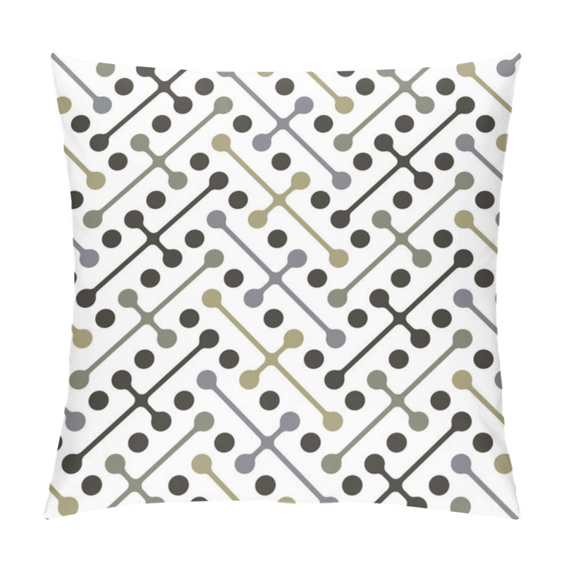 Personality  Abstract Geometric Composition With Thin Diagonal Lines And Small Circles On A White Background With A Contemporary And Minimalist Design. Seamless Repeating Pattern. Pillow Covers