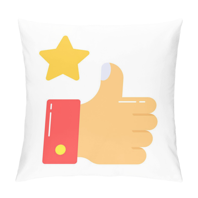 Personality  Thumb Up With Star, Vector Design Of Feedback Pillow Covers