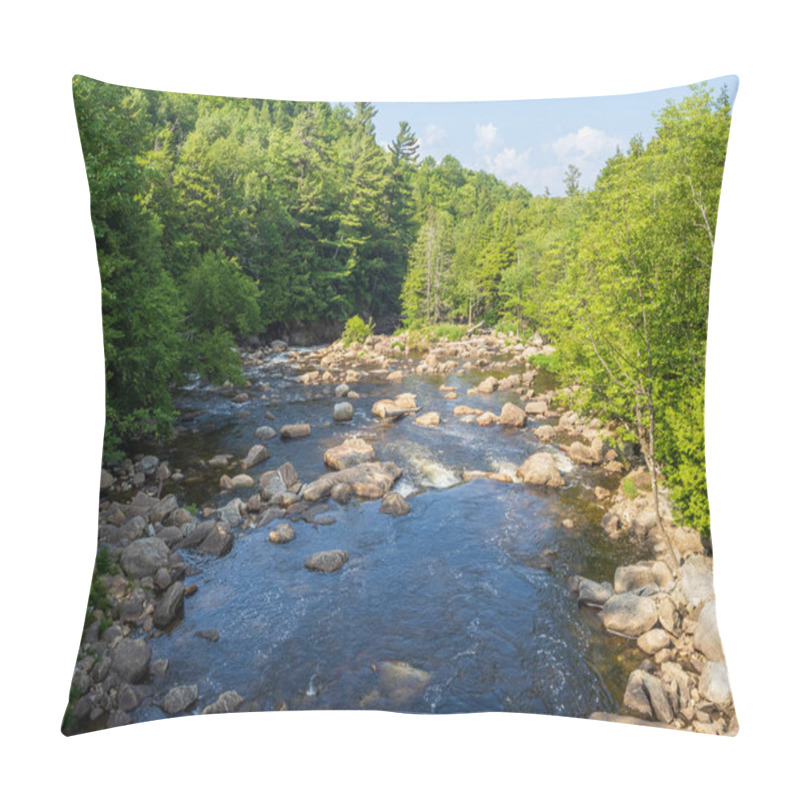 Personality  The Tranquil Ausable River Flows Through A Serene Landscape Of Rocks And Trees, Near Wilmington, Whiteface Mountain And Lake Placid In Upstate New York.. Pillow Covers