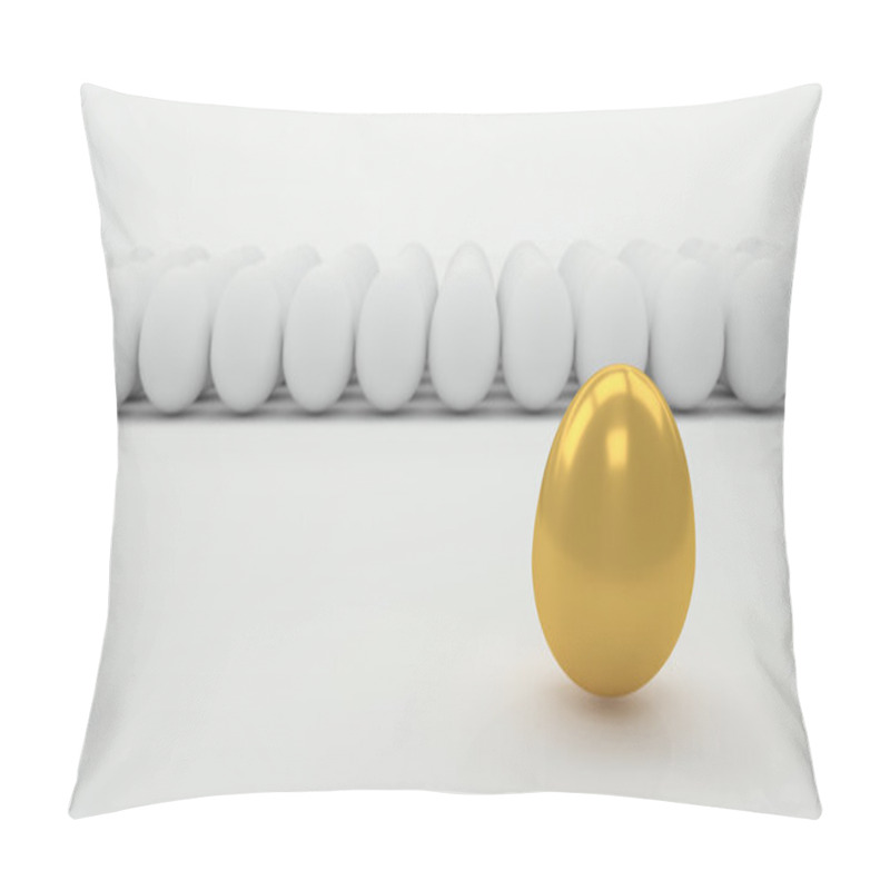 Personality  Leadership Concept With Golden Egg Pillow Covers