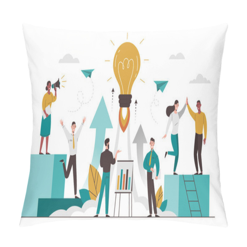 Personality  Project Launch With Dedicated Business Team Pillow Covers