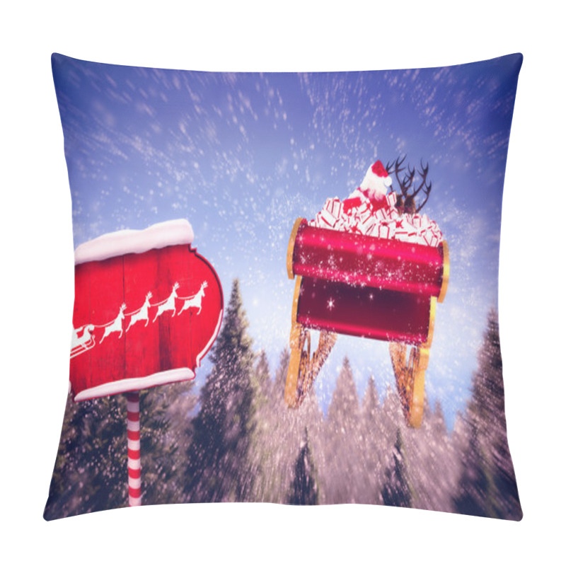 Personality  Santa Flying On Sleigh Pillow Covers