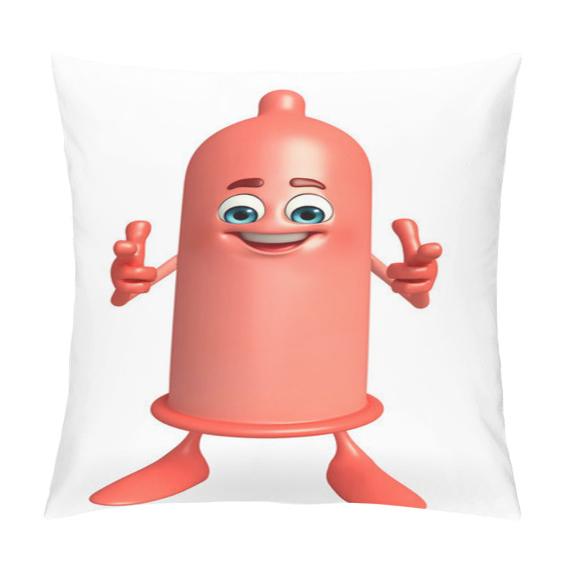 Personality  Condom Character With Pointing Pose Pillow Covers