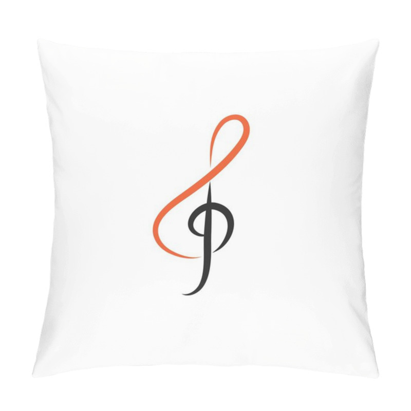 Personality  Music Note Logo Vector Template Pillow Covers