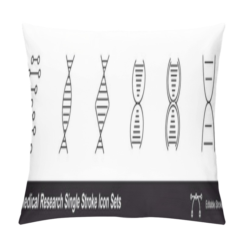 Personality  DNA Medical Research Single Stroke Vector Icons Scalable Pillow Covers