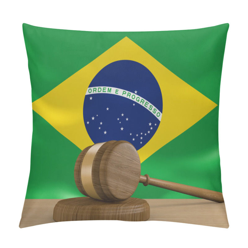 Personality  Brazil Law And Justice System With National Flag Pillow Covers