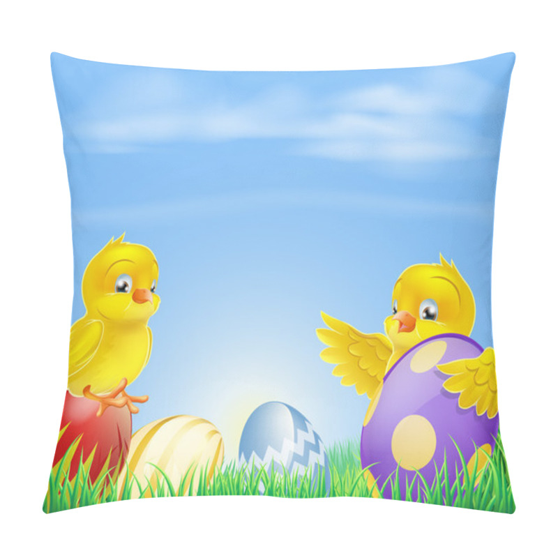 Personality  Chickens And Easter Eggs Background Pillow Covers