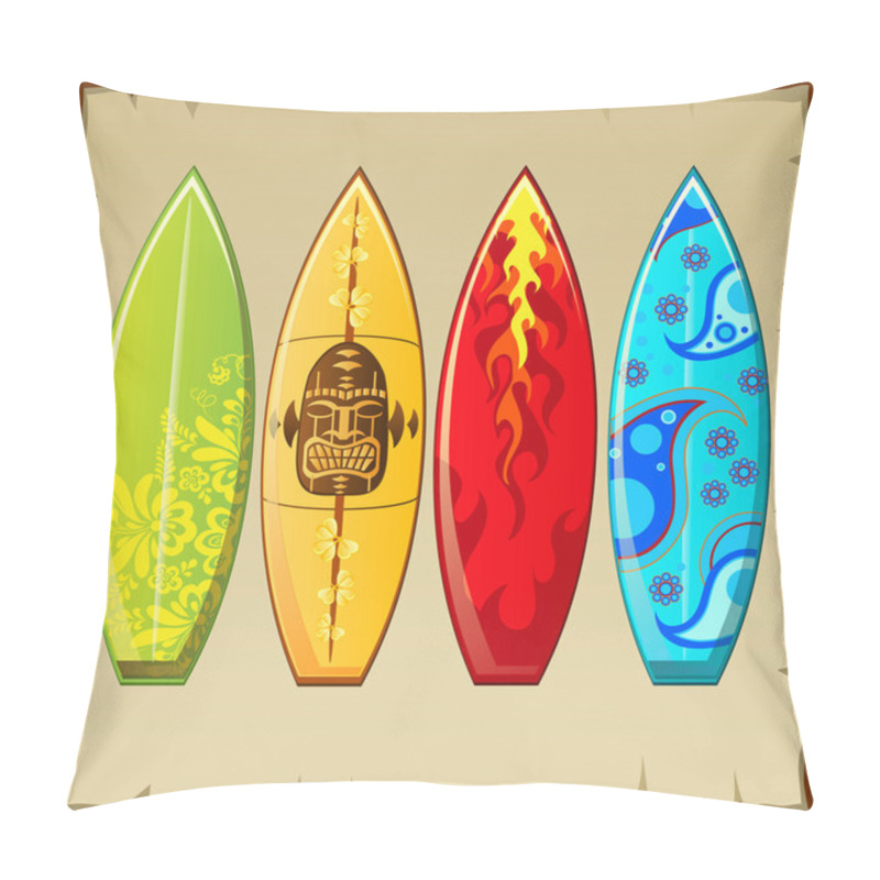 Personality  Four Surfboards With Different Pattern Pillow Covers