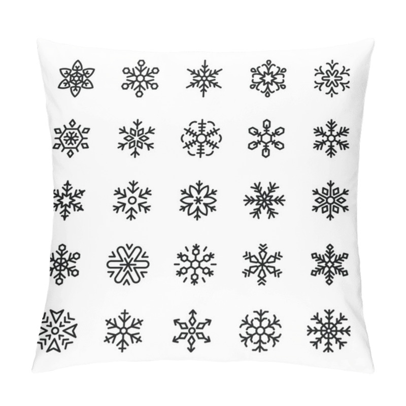 Personality  Snowflake Designs Line Icons Pillow Covers