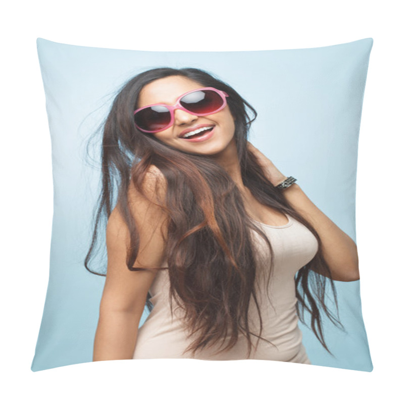 Personality  Attractive Indian Woman Fashion Model Posing Sexy Pillow Covers