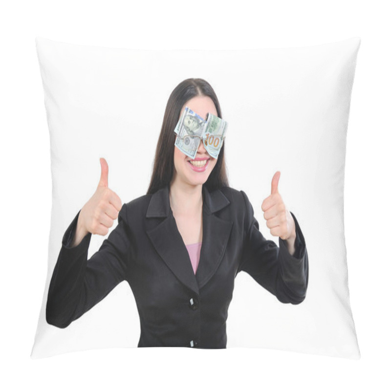 Personality  Girl Blinded By Greed, Money, Profit Pillow Covers