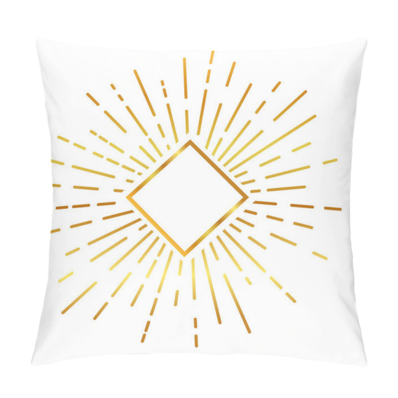 Personality  Vector Golden Sunburst Isolated On White Pillow Covers