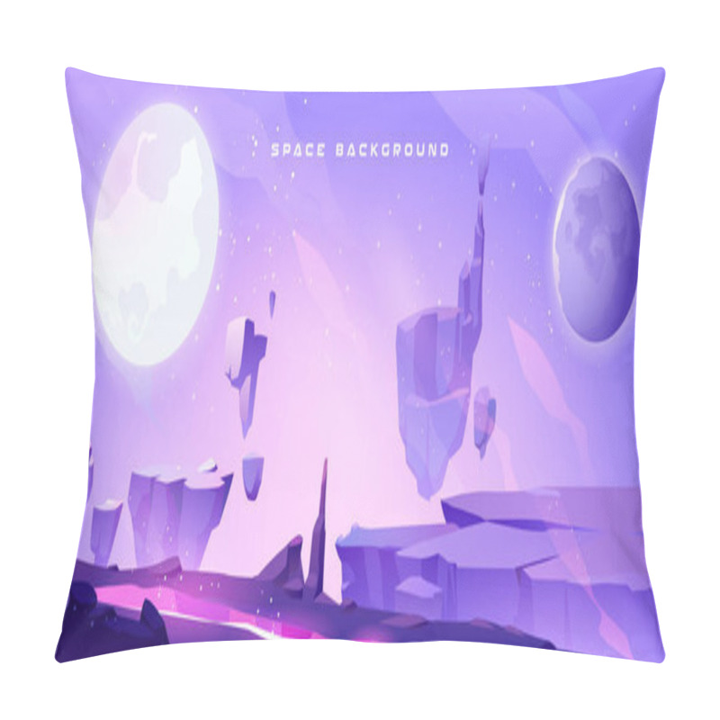 Personality  Space Background With Landscape Of Alien Planet Pillow Covers