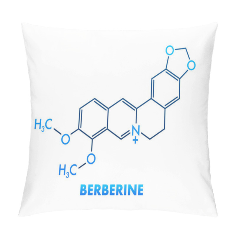 Personality  Berberine Concept Chemical Formula Icon Label, Text Font Vector Illustration. Pillow Covers