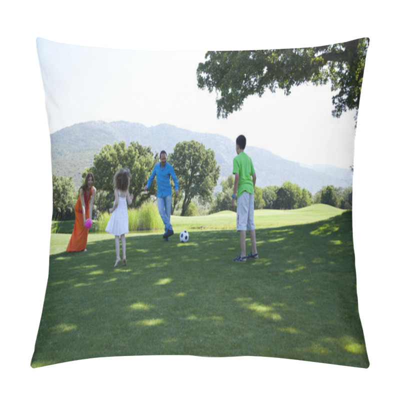 Personality  Family At Park Pillow Covers