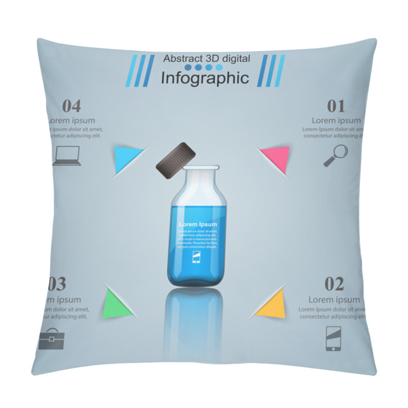 Personality  Business Infographics. Medicine Bottles,  Recipe Icon. Pillow Covers