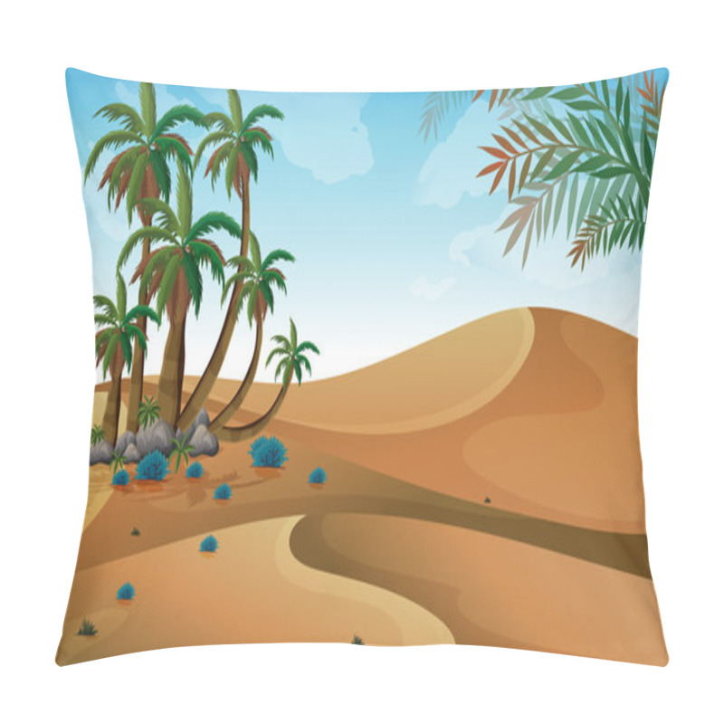 Personality  A Desert With Palm Trees Pillow Covers