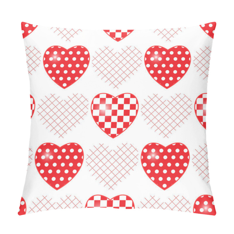 Personality  Seamless Pattern With Applique Hearts. Vector Background. Pillow Covers