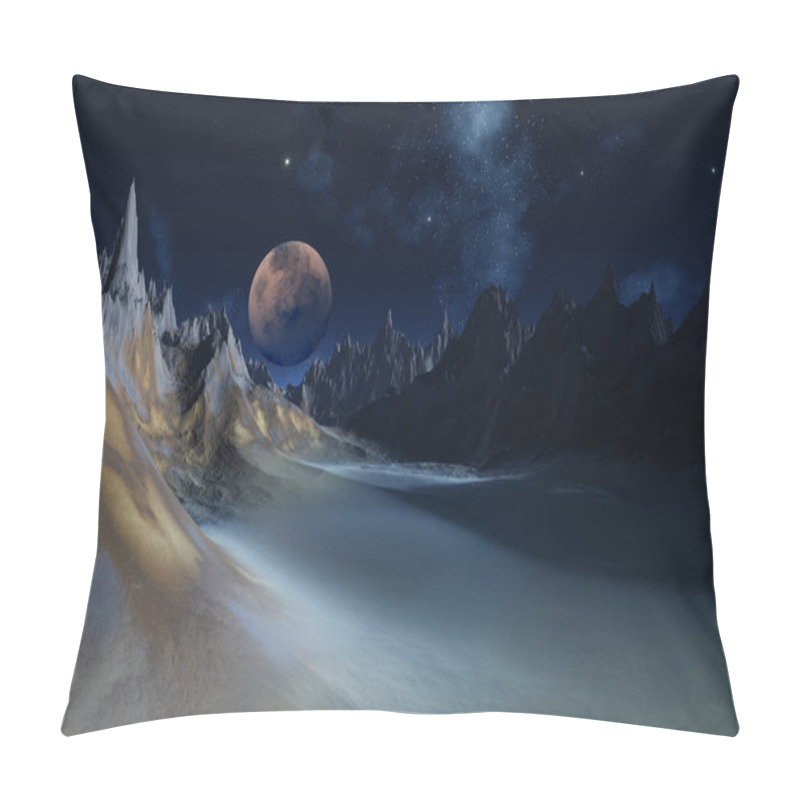 Personality  3D Rendered Fantasy Alien Landscape - 3D Illustration Pillow Covers