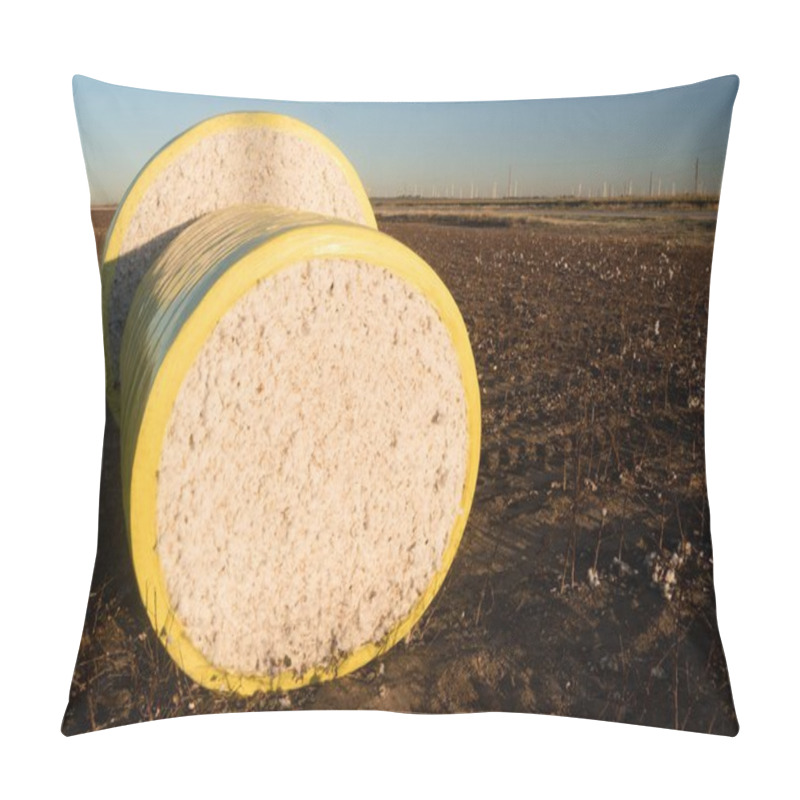 Personality  Fresh Bail Harvest Cotton Farm Field Texas Agriculture Pillow Covers