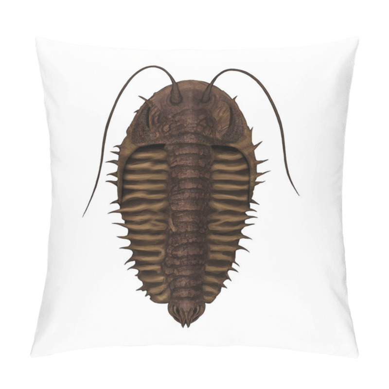 Personality  Devonian Trilobite Variant 3 Extinct Arthropod Digital Art By Winters860 Isolated Pillow Covers