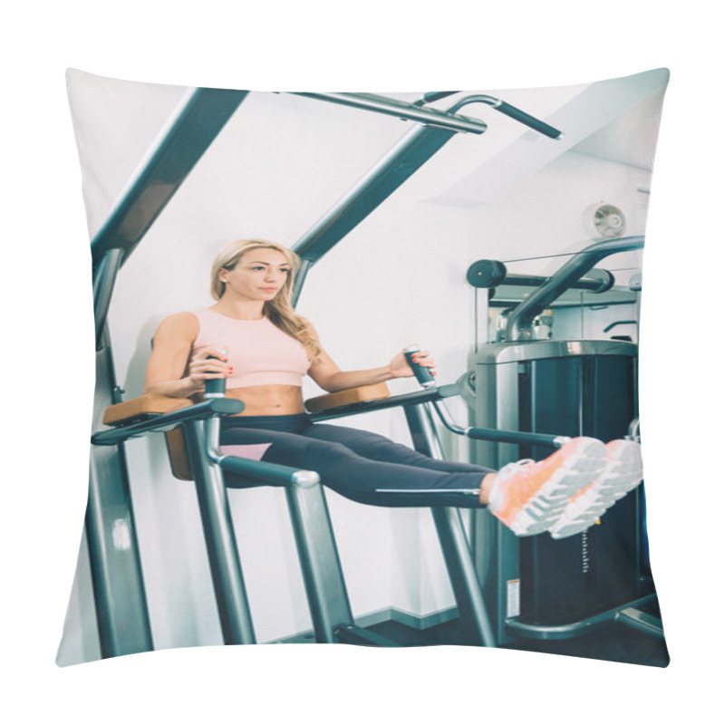 Personality  Woman Exercising In Gym Pillow Covers