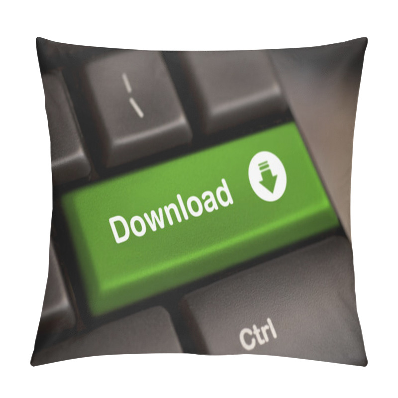 Personality  Green Download Enter Button Key Pillow Covers