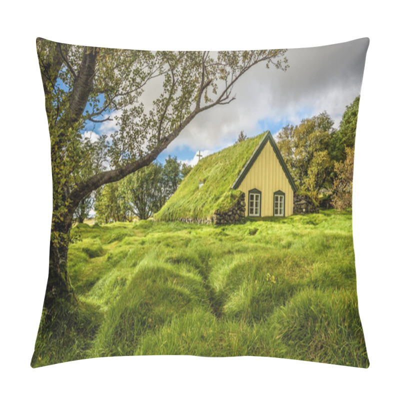 Personality  Turf Church In Icelandic Village Of Hof, Skaftafell Iceland Pillow Covers