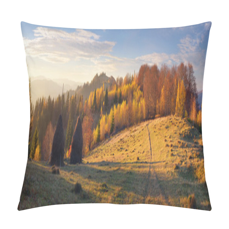 Personality  Haystacks In Mountain Village  Pillow Covers