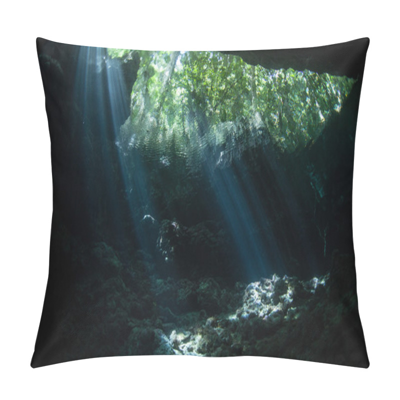 Personality  Light And Underwater Grotto In Solomon Islands Pillow Covers