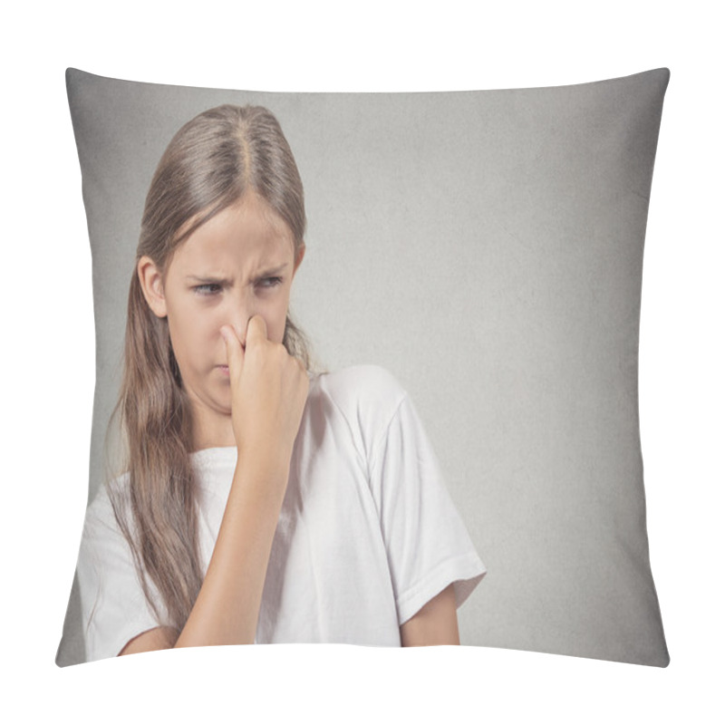 Personality  Teenager Girl Pinches Nose, Something Stinks Pillow Covers