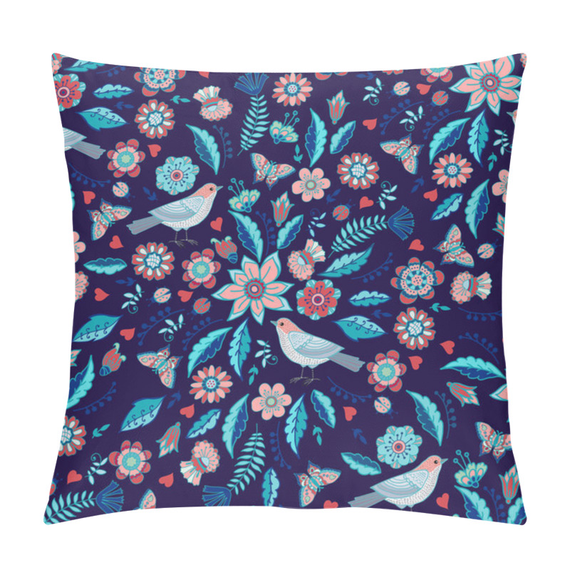 Personality  Floral Pattern With Birds Pillow Covers