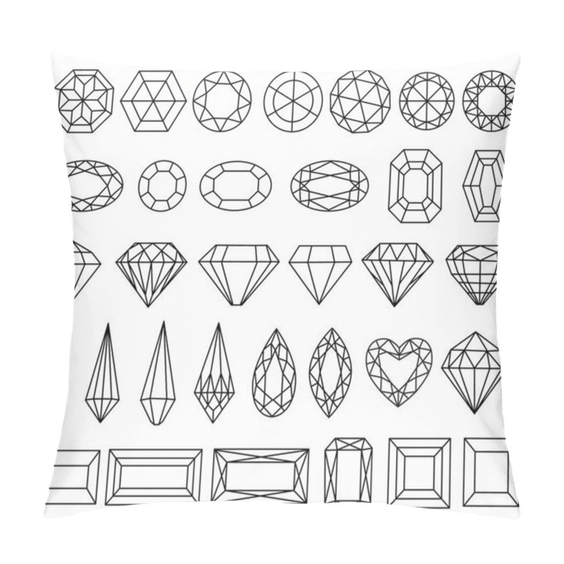 Personality  Set Of Precious Stone Cut Pillow Covers