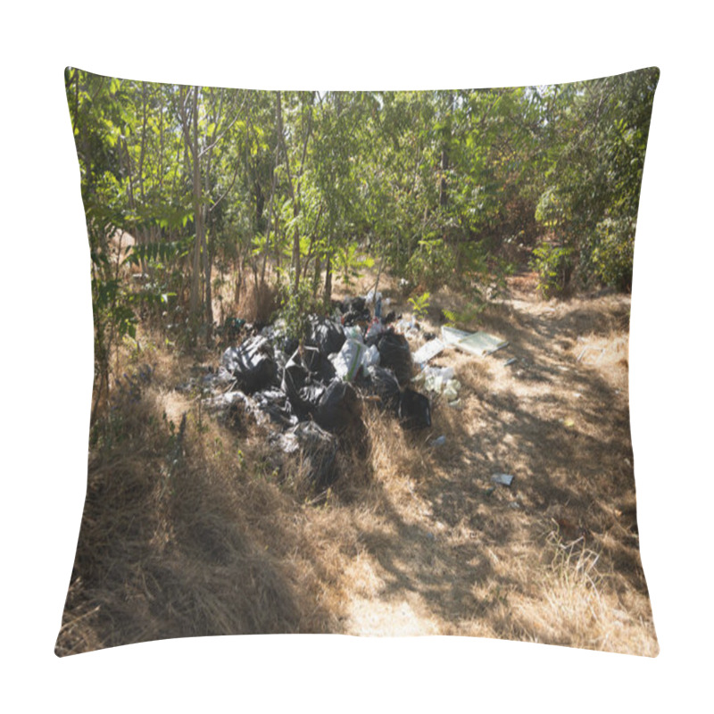 Personality  Household Garbage Pile Illegal Dumping Forest Pollution Environmental Problem Litter Waste Debris Nature Contamination Ecological Trash Heap Urban Waste Landfill Damage Eco Awareness Recycling Issue Pillow Covers