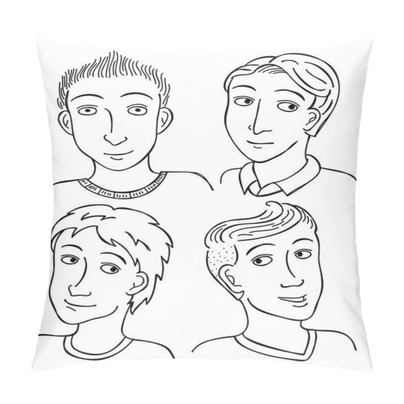 Personality  Set Of Cartoon Faces Pillow Covers