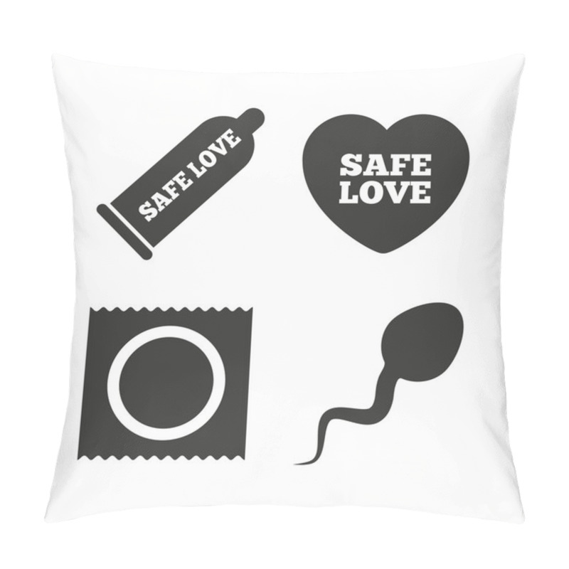 Personality  Safe Sex Love Icons. Pillow Covers