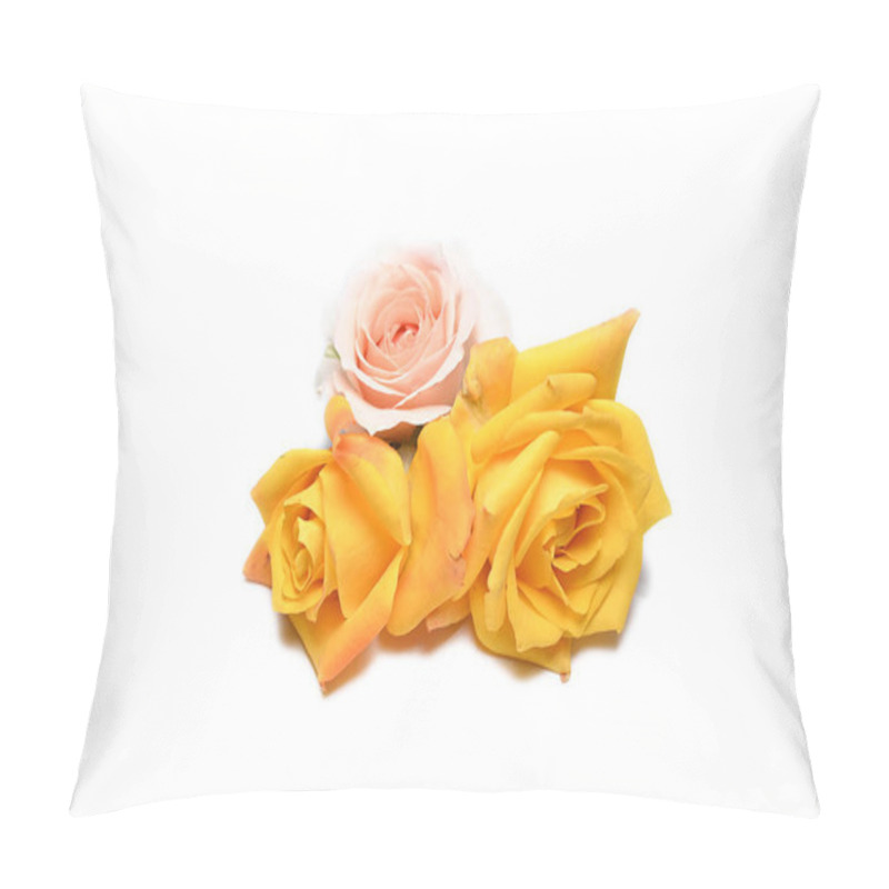 Personality  Yellow And Offwhite Pink Rose  Pillow Covers