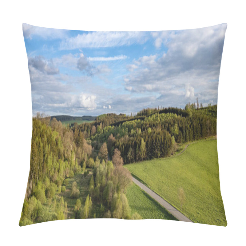 Personality  This Striking Aerial Photograph Showcases The Diverse Landscape Of The Hautes Fagnes Region, Featuring A Mix Of Dense Forest Areas And Vibrant Green Fields. The Image Captures The Natural Beauty Of Pillow Covers