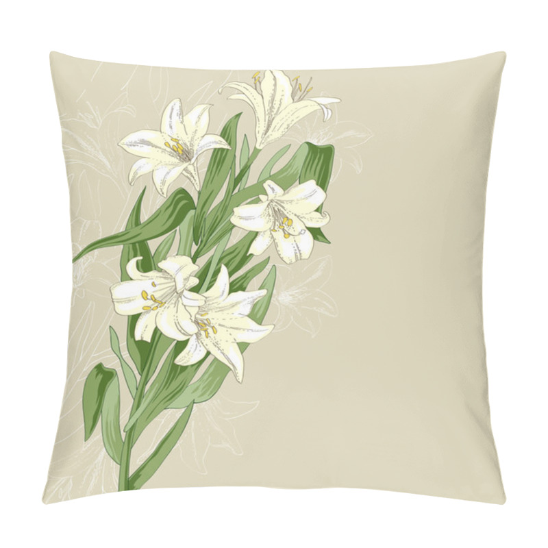 Personality  Lily Flowers Background Pillow Covers