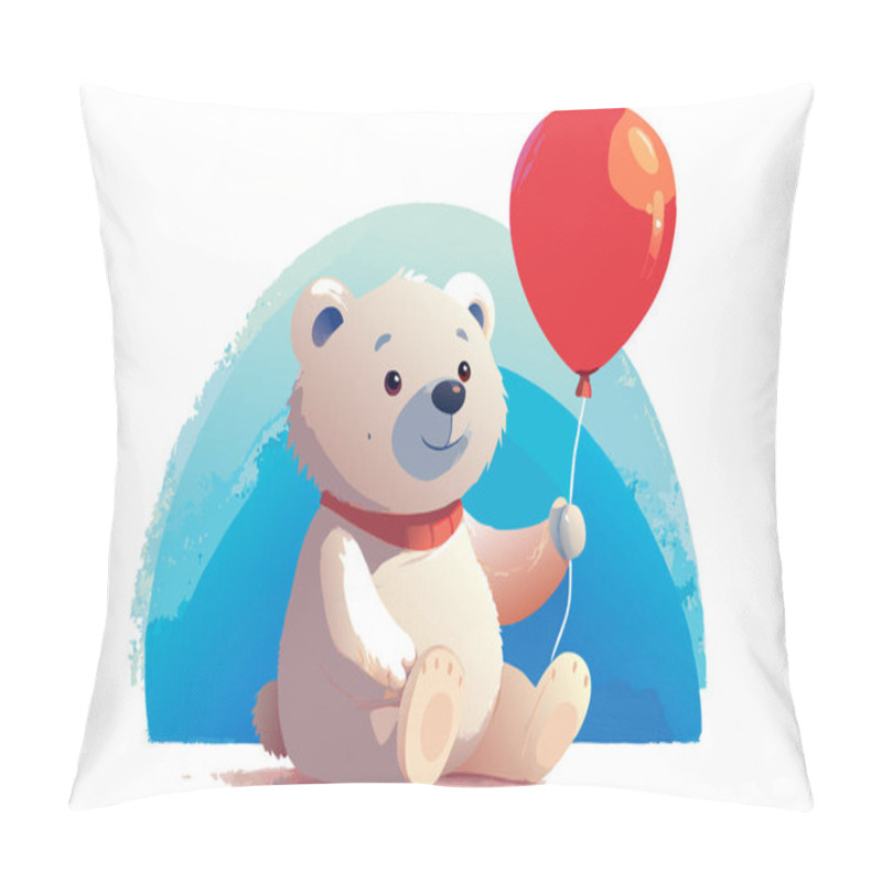 Personality  Cartoon Teddy Bear And Balloon Illustration For Kids Pillow Covers