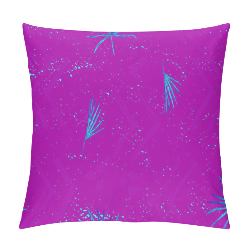 Personality  Ultraviolet Exotic Pattern. Monstera And Hibiscus Flowers Tropical Bouquet.  Saturated Large Floral Swimwear Print. Horizontal California Natural Texture Design. Hypernatural Botanic Design. Pillow Covers