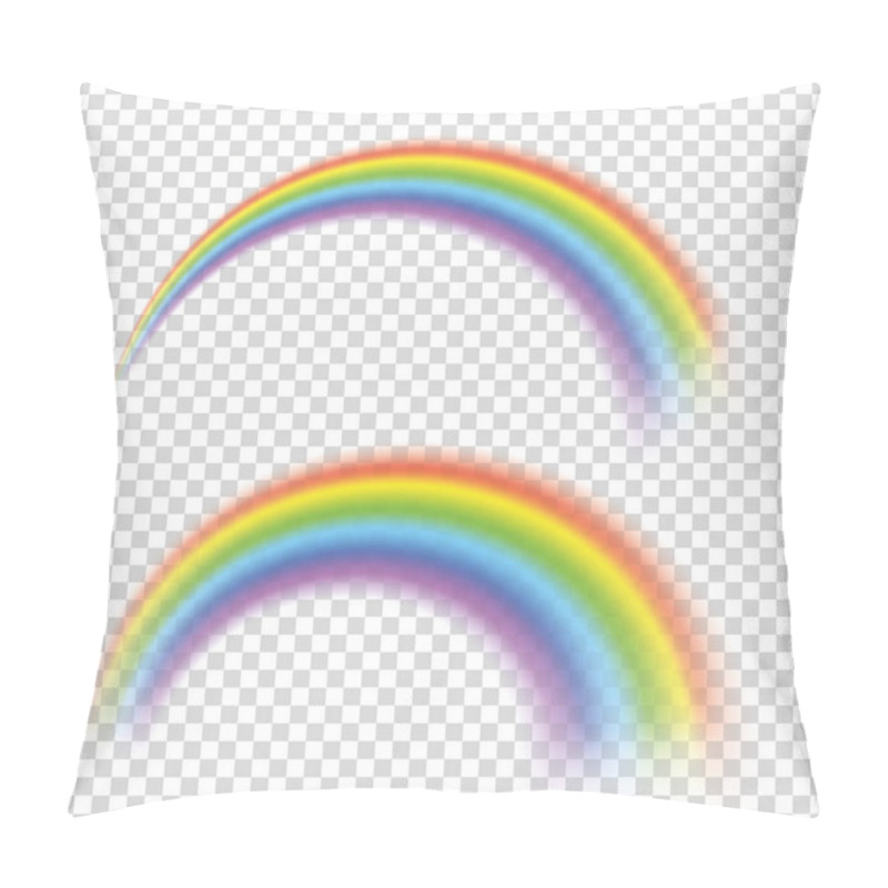 Personality  Rainbows In Different Shape Realistic Set. Perfect Set Isolated On Transparent Background - Stock Vector. Pillow Covers